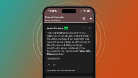 A smartphone showing Spotify's new About the Song tool
